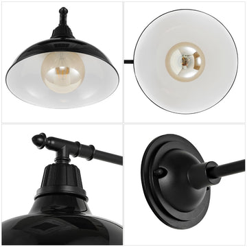 Wallace 12.25" Farmhouse Industrial Indoor/Outdoor Iron LED Victorian Arm Outdoor Sconce